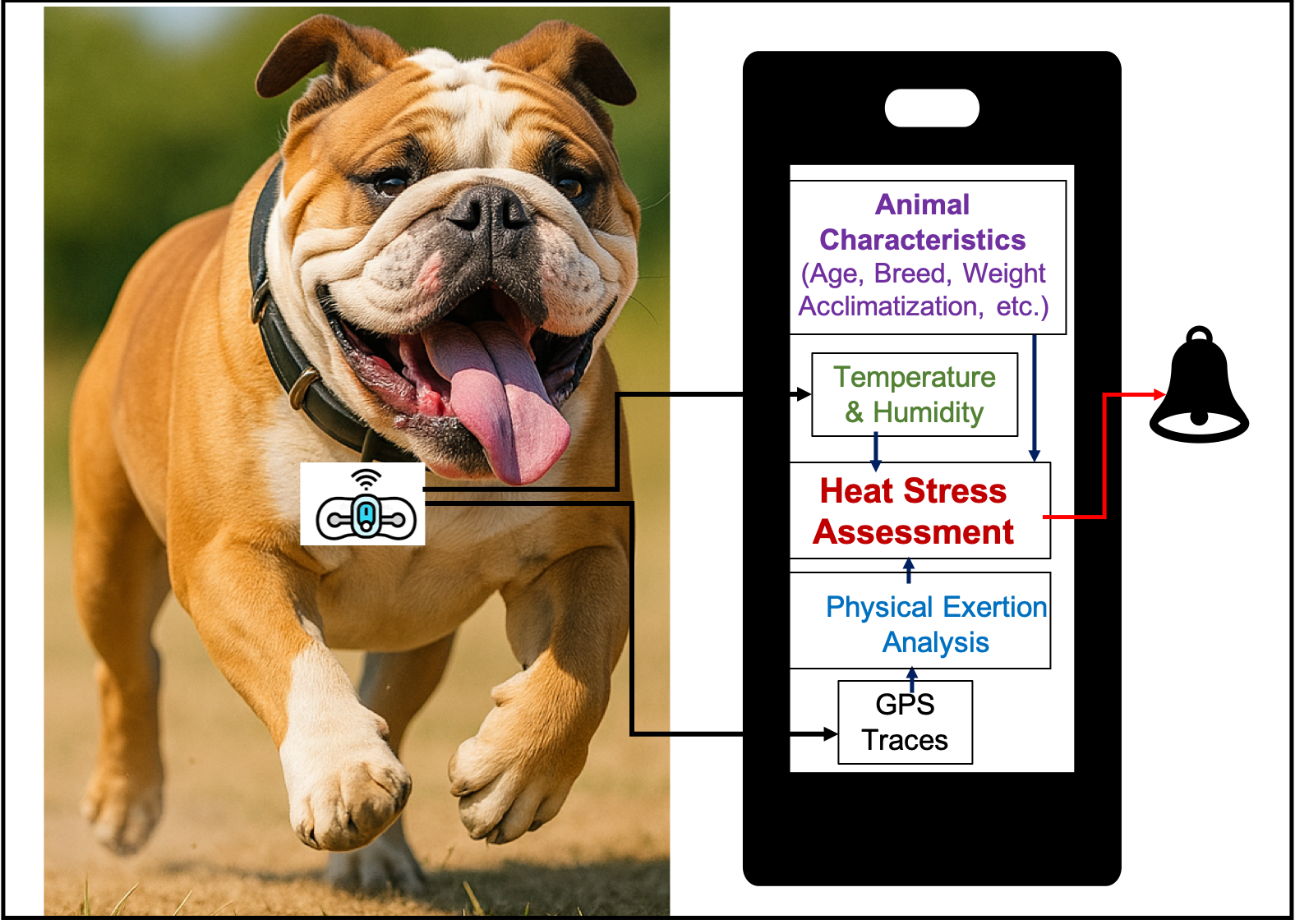 Bulldog with diagram of heat sensor.