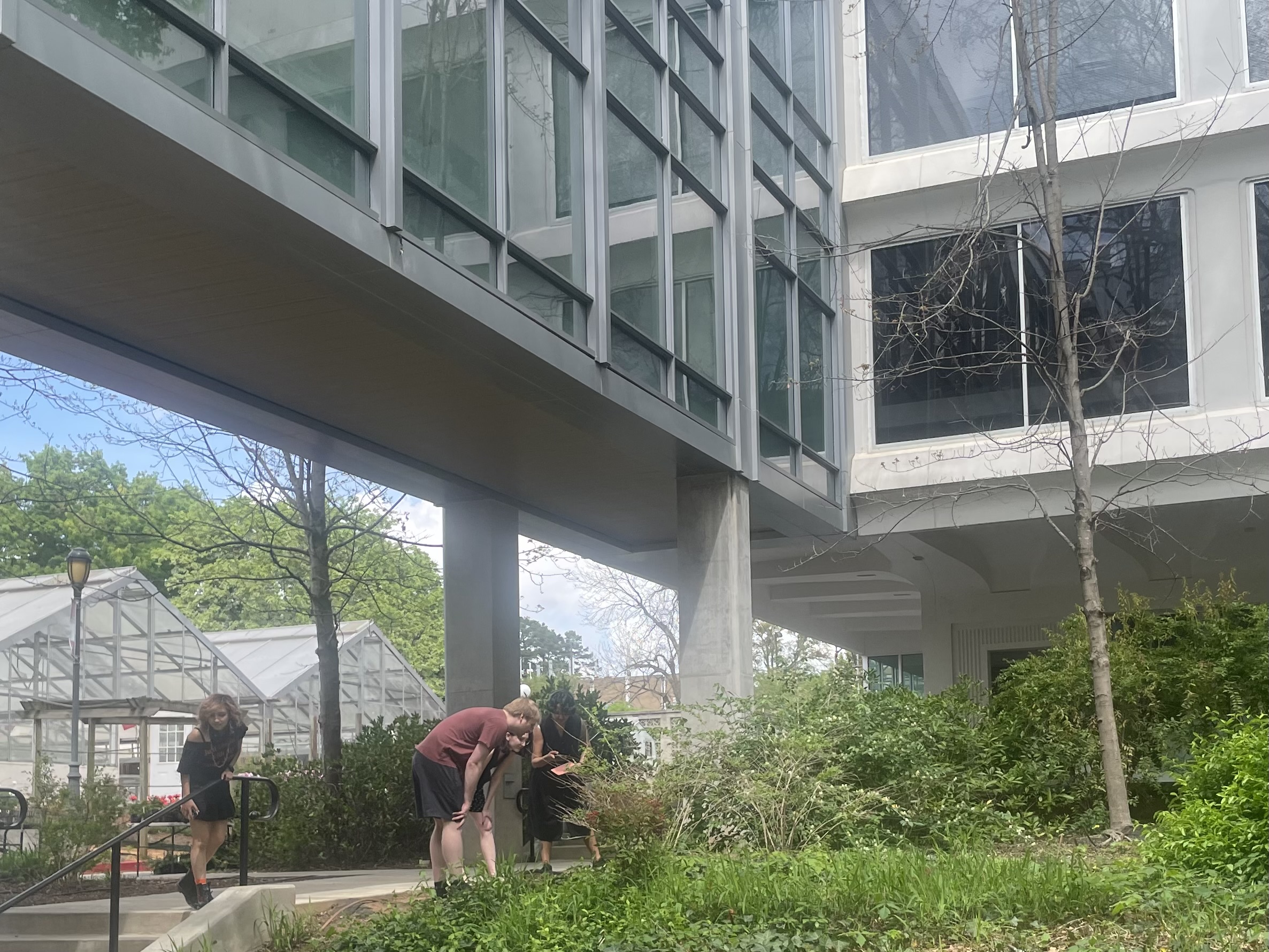 Students outside of a building.